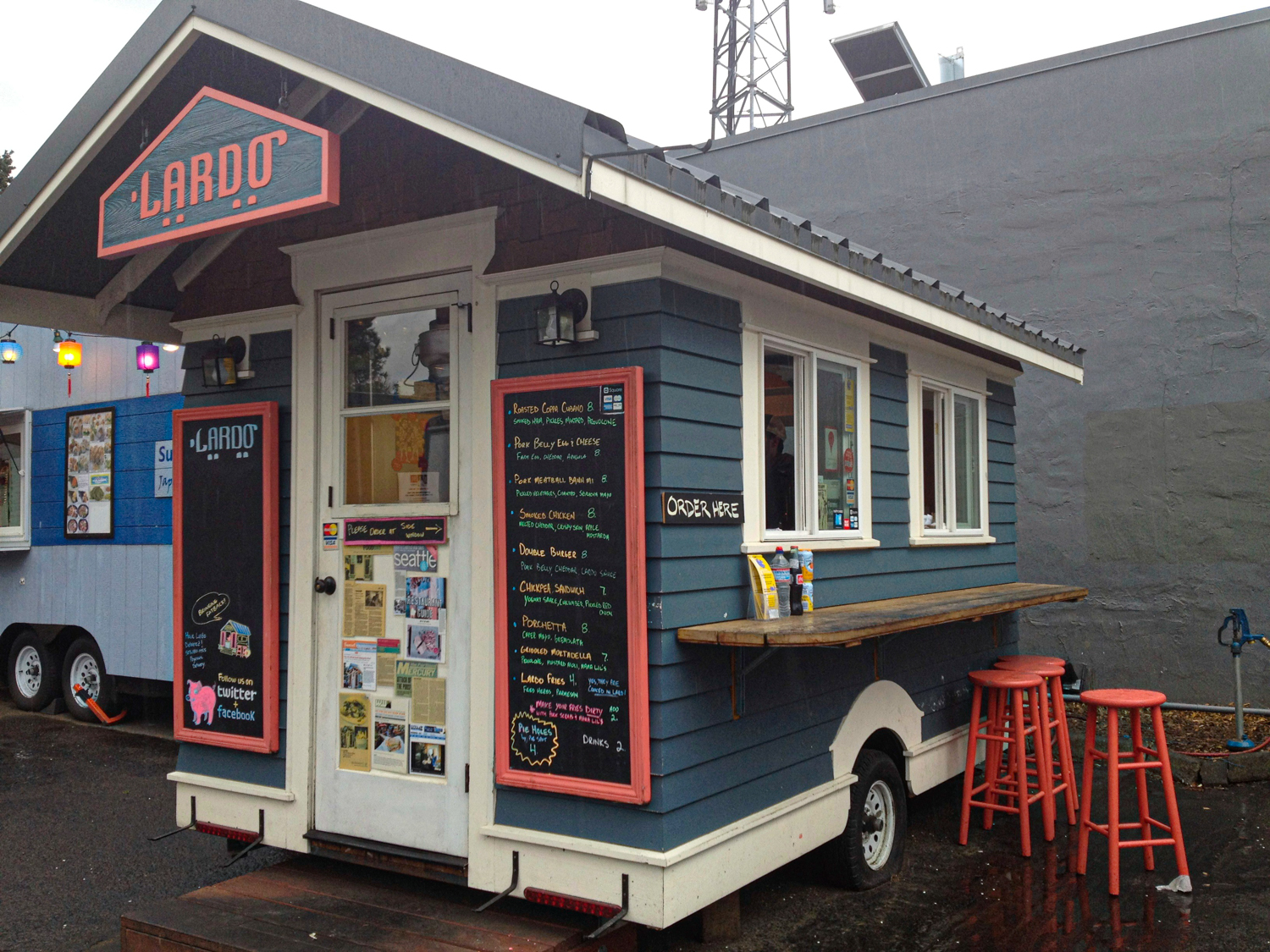 The Lardo Foot Cart at the Good Food Here Food Cart Pod on Belmont in Portland Oregon