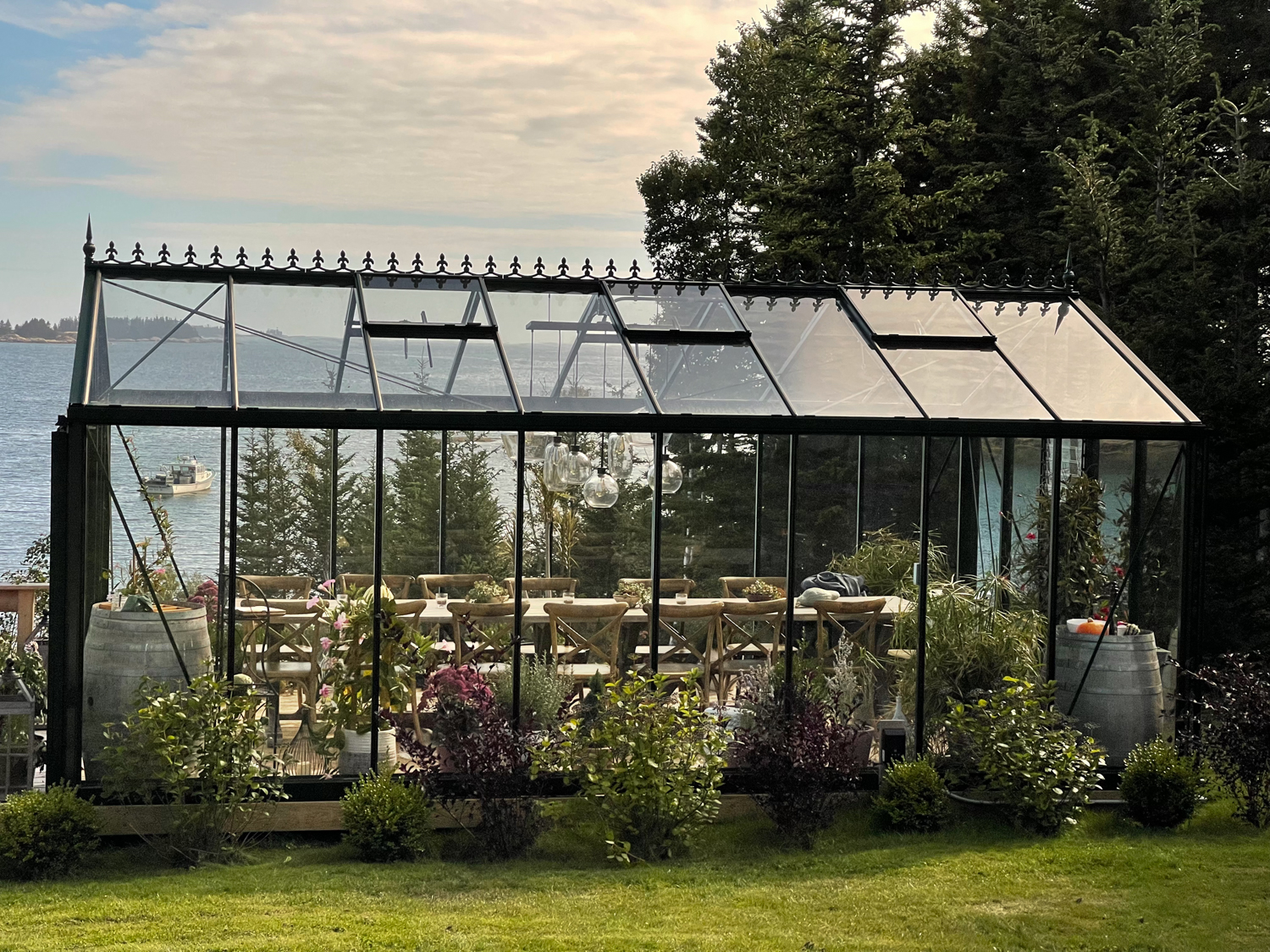 The Private Greenhouse at Aragosta on Deer Isle Maine