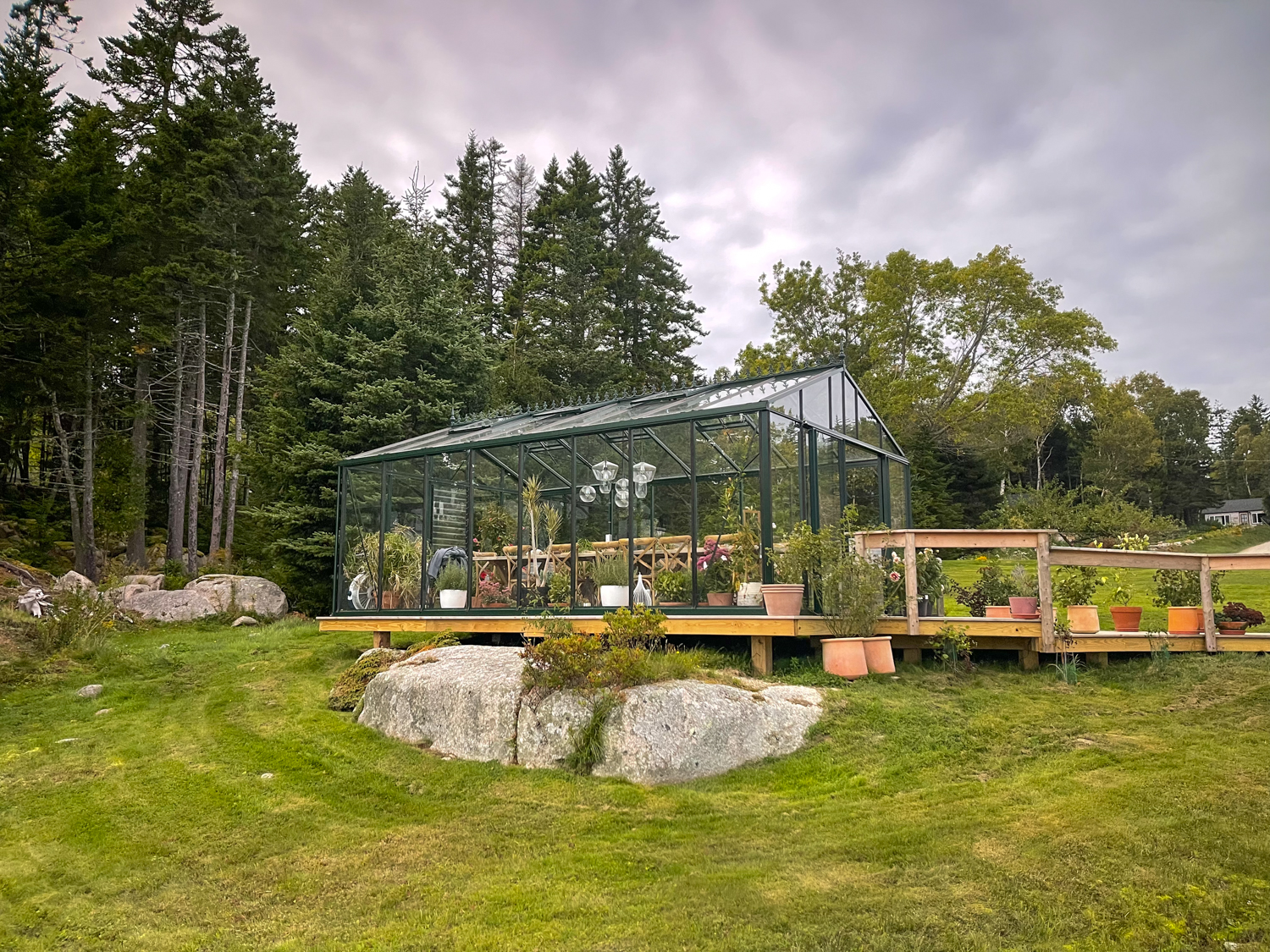 The Private Greenhouse at Aragosta on Deer Isle Maine