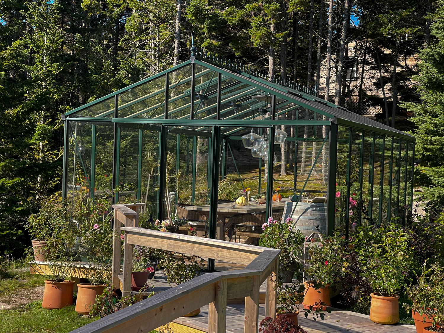 The Private Greenhouse at Aragosta on Deer Isle Maine