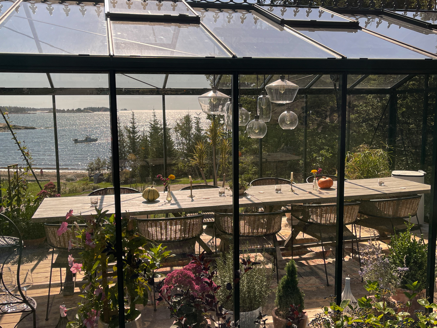 The Private Greenhouse at Aragosta on Deer Isle Maine