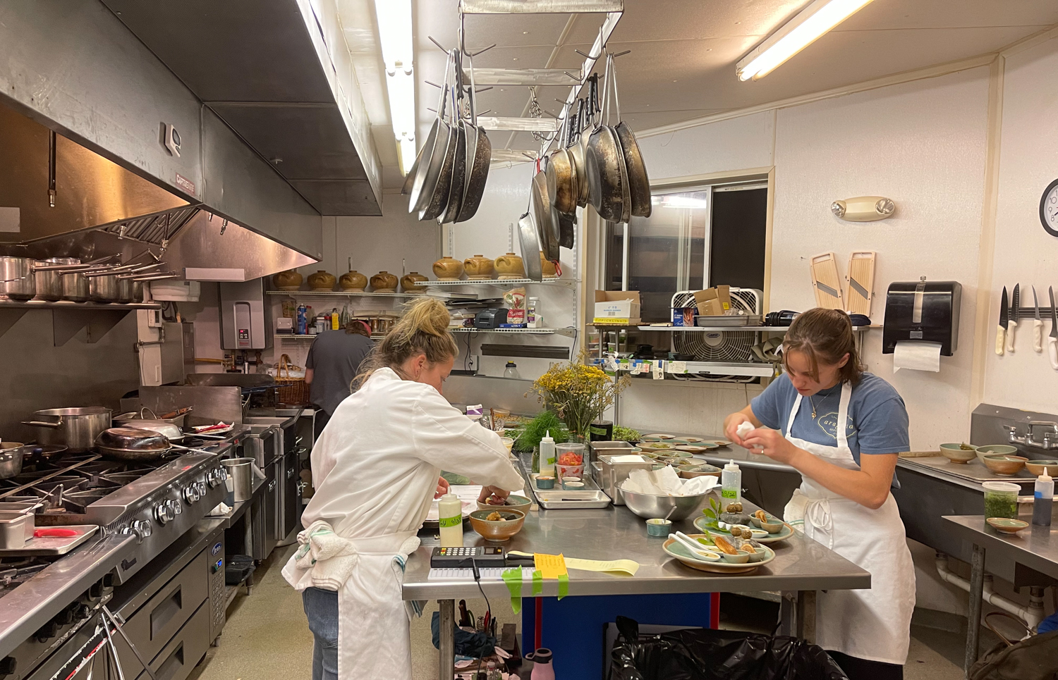 In the Kitchen at Aragosta on Deer Isle Maine