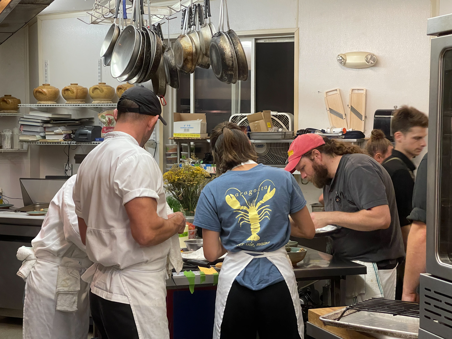 In the Kitchen at Aragosta on Deer Isle Maine