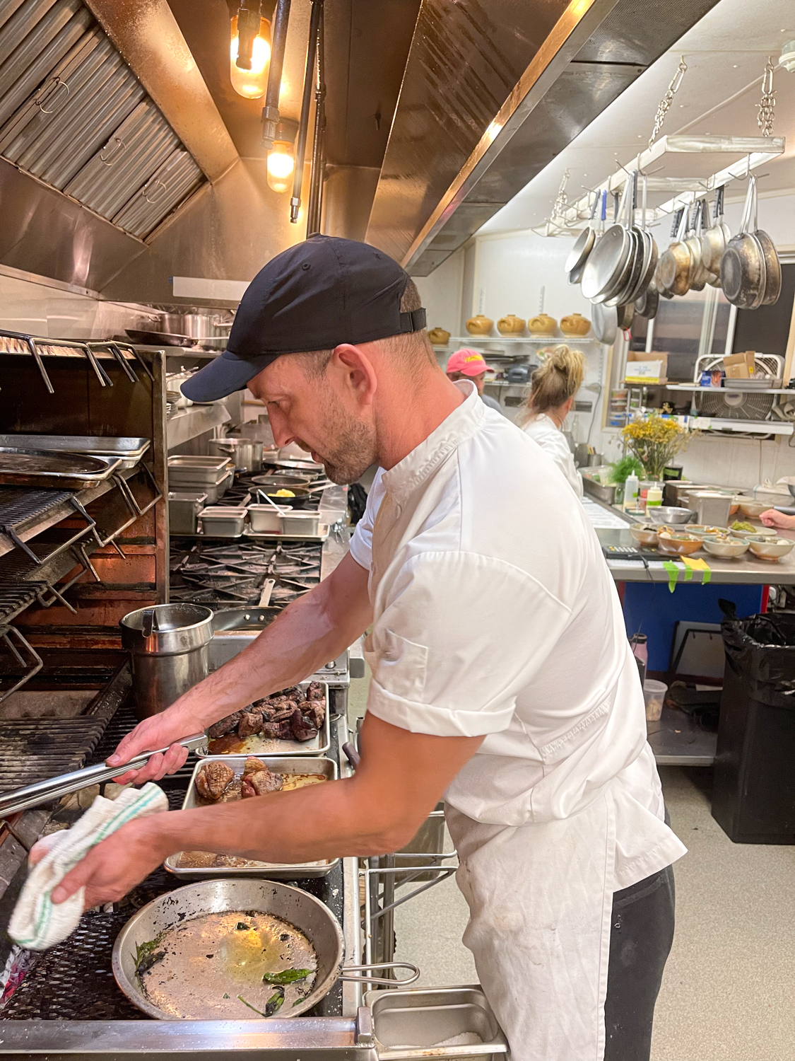 In the Kitchen at Aragosta on Deer Isle Maine