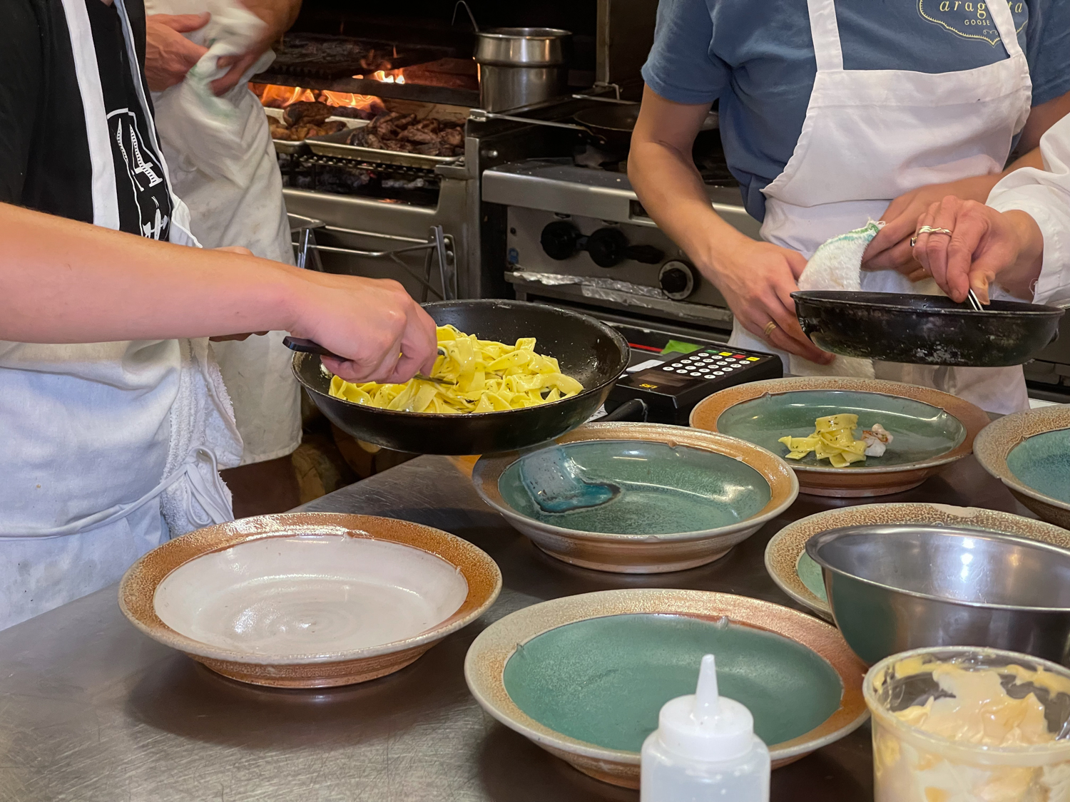 In the Kitchen at Aragosta on Deer Isle Maine