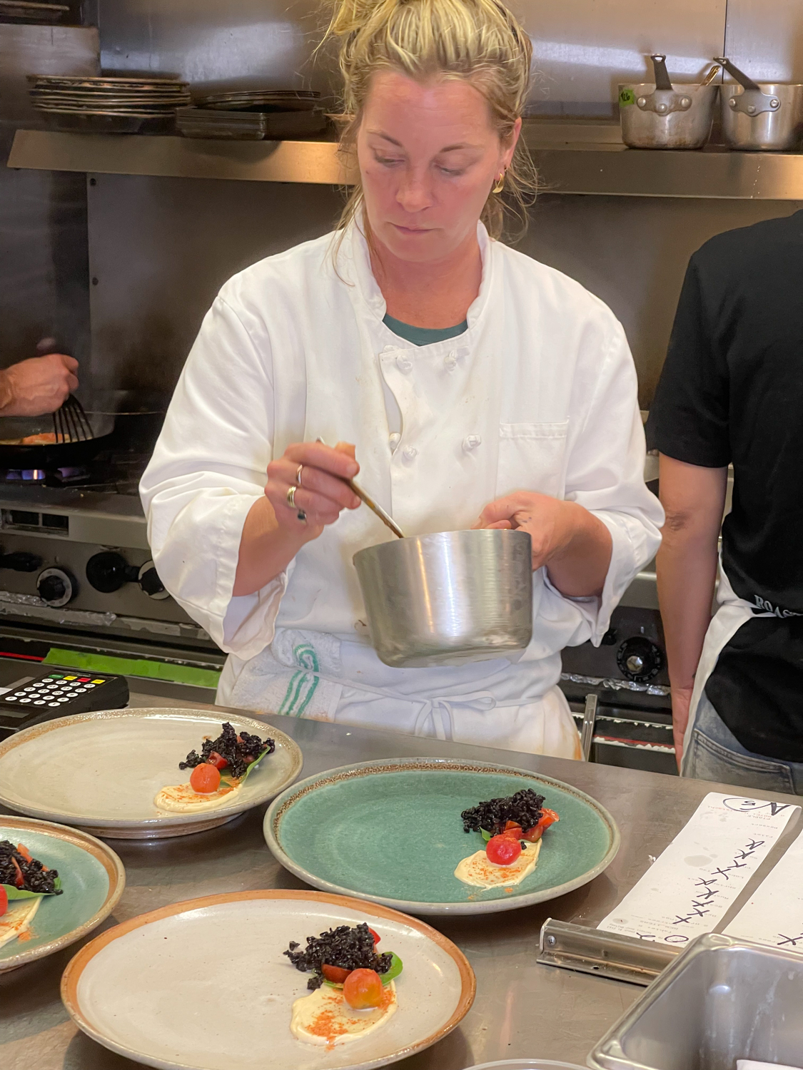 In the Kitchen at Aragosta on Deer Isle Maine