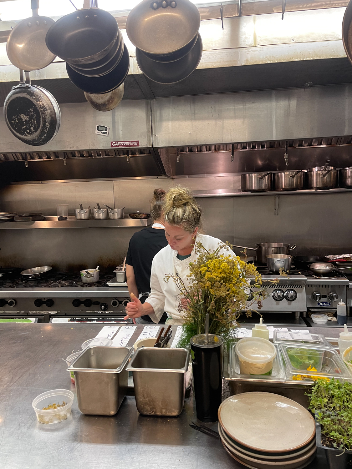In the Kitchen at Aragosta on Deer Isle Maine