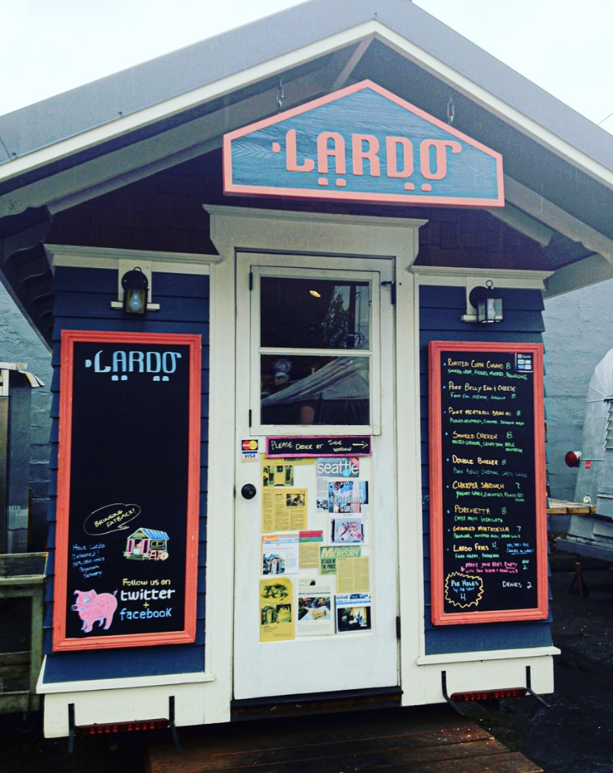 The Lardo Foot Cart at the Good Food Here Food Cart Pod on Belmont in Portland Oregon