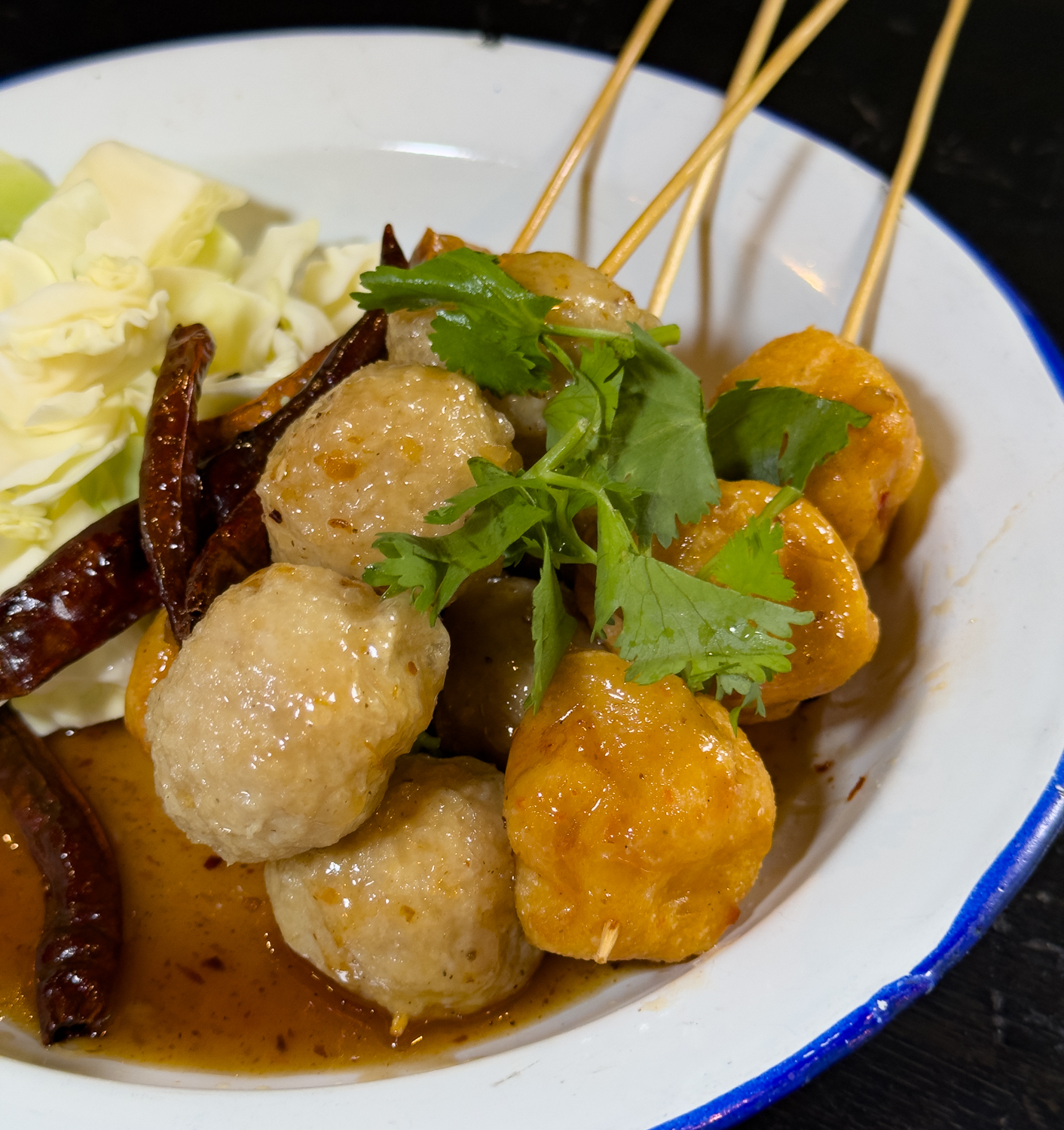 Combo Fried House Made Meatballs Gin Thai Brasserie 2