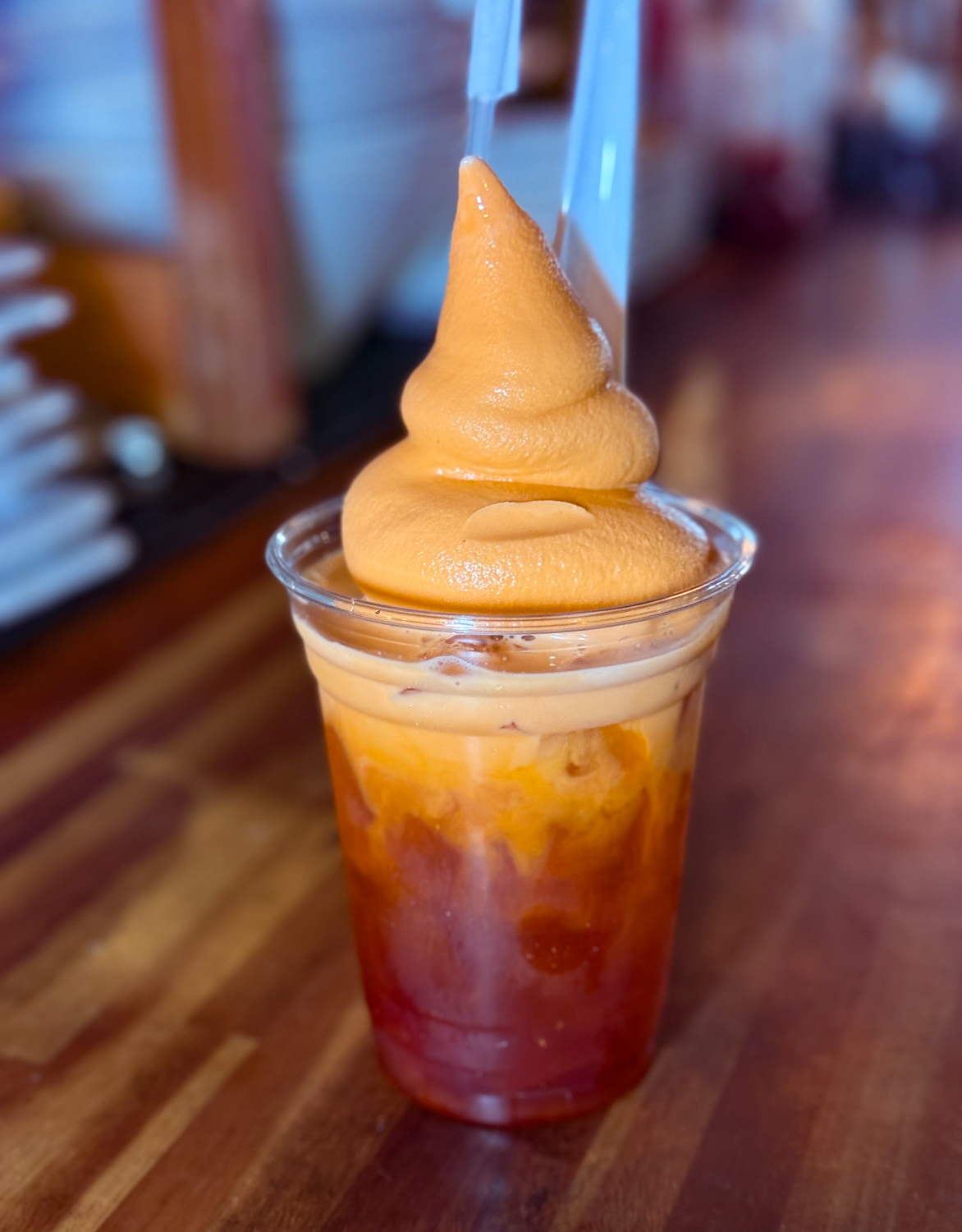Thai Iced Coffee with Soft Serve Coconut Ice Cream Gin Thai Brasserie