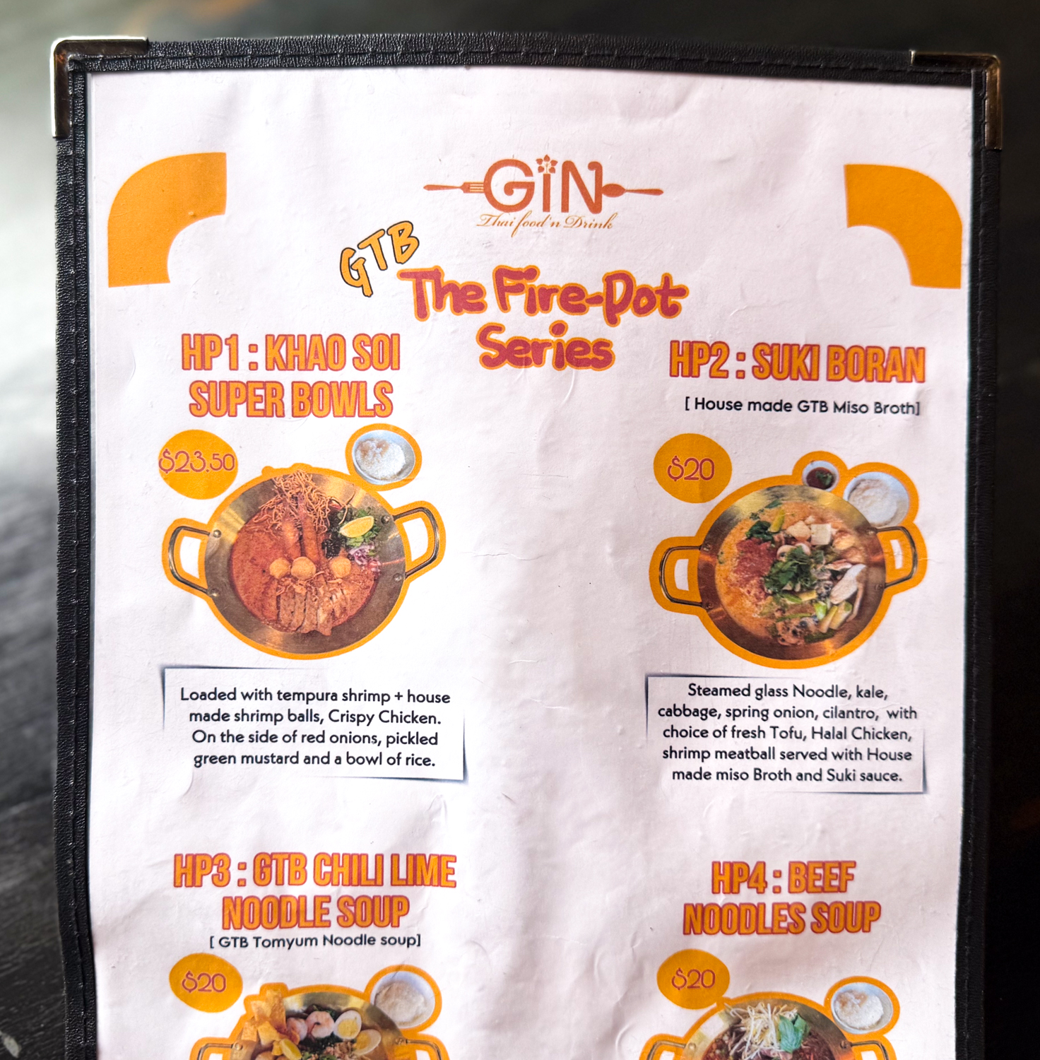 Gin Thai Brasserie Fire Pot Series