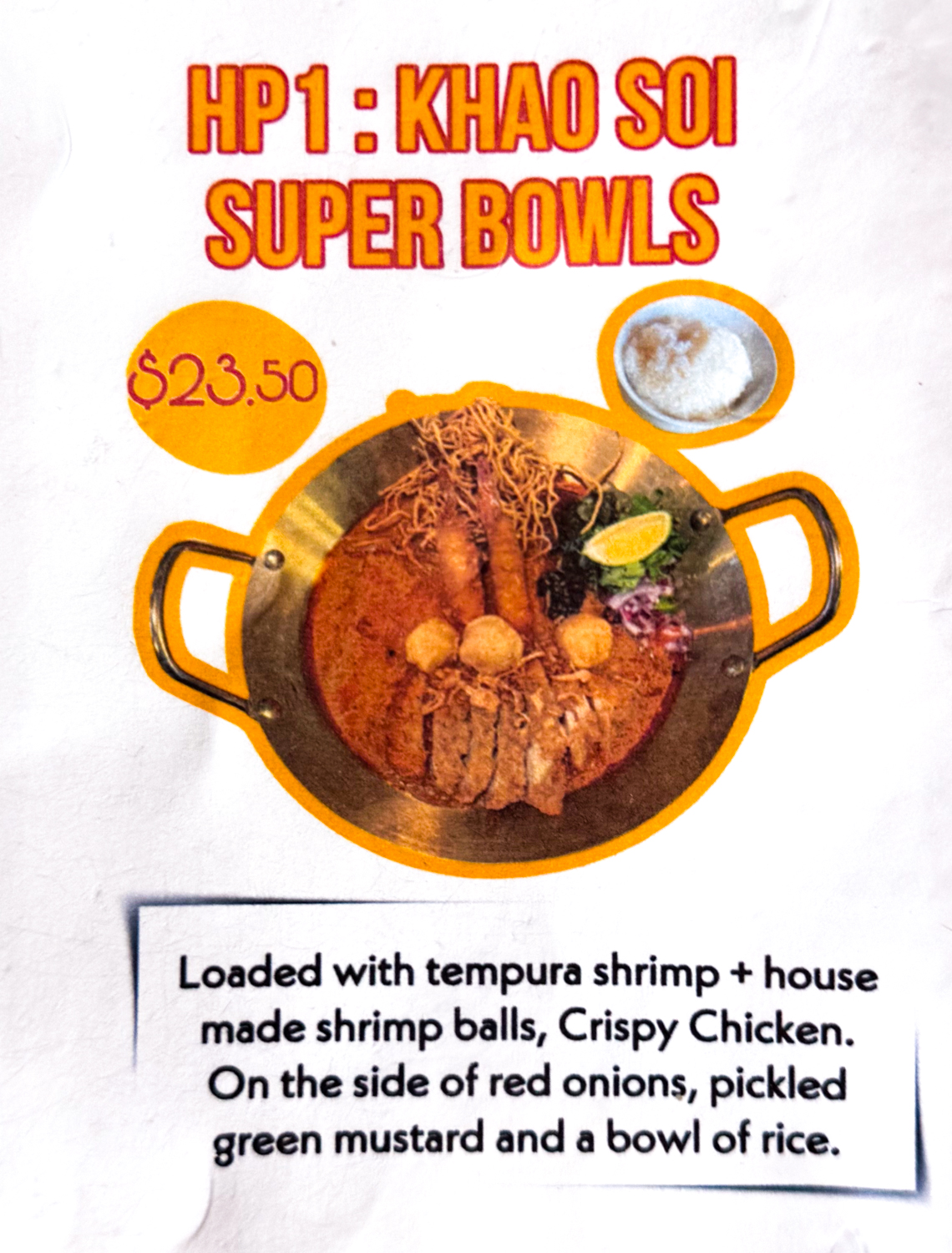 Khao Soi Super Bowl Menu Gin Thai Brasserie